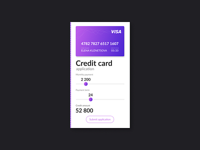 Credit Card Application Calculator 004 app calc calculator card cta dailyui design figma figmadesign site ui ux web website