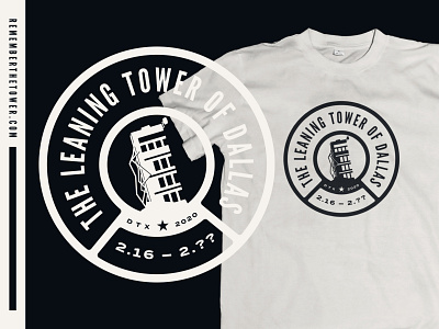 The Leaning Tower of Dallas Commemorative T-shirt Design