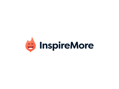 Inspiremore Concept 2 app brand branding emoji emotion fire flame icon illustration illustrator logo orange typography ui design vector web