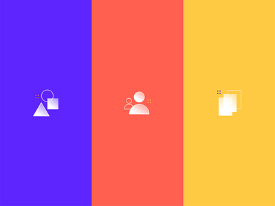 Highlight Reel Icons for CrateBind app design blue branding daily ui flat icon illustration illustrator minimal red ui design vector yellow