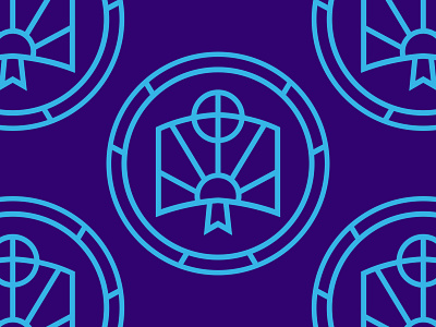 Redemption Story Church Icon blue branding design flat icon illustrator logo logo design minimal outline outline icon purple ui design vector