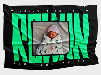 Meet Rowan baby black branding design green logo typography vector