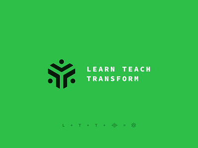 Learn Teach Transform brand branding clean cube design flat geometric green icon illustrator logo minimal typography vector