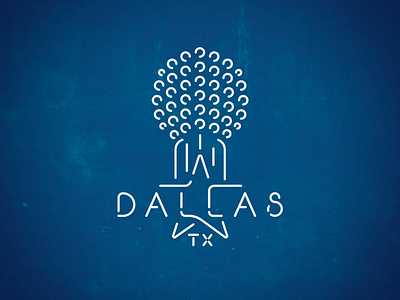 Dallas, TX blue dallas illustration illustrator line art logo texas texture vector
