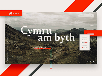 Wales Forever clean figma green landing page moody nature new and popular red simple ui ui design ux wales web design website