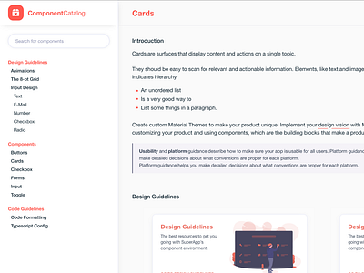 Component Catalog design documentation pattern library styleguide ui workflow