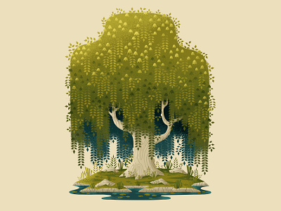 Weeping Willow digitalartist forest illustration leaves nature outdoors photoshop plants tree wacom wacom tablet willow