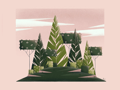 Pink & Pine digitalart digitalartist forest illustraor illustration procreate procreateapp