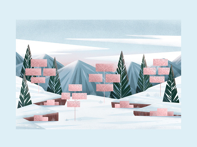 Rosie Winter design digitalart digitalartist forest illustration illustrator mountians nature procreate procreateapp snow trees winter