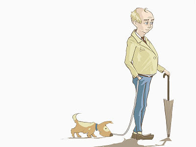 Old Man dog man sketh