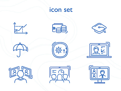 Icon Set For Webinar icon set vector