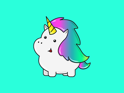 Happy Unicornio! blue colorful designer fantasy fantasyart gabs happy horn illustrator magic mexican unicorn
