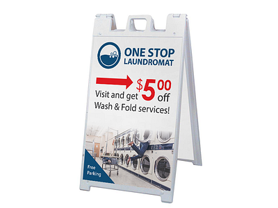 One Stop Laundromat Marketing Campaign graphic design marketing signs small business