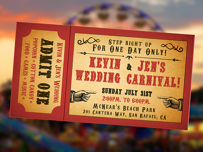 Carnival Wedding Invitation graphic design print design