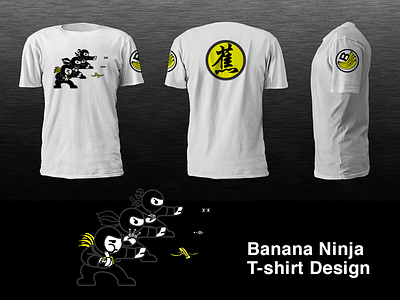 Banana Ninja T-shirt graphic design illustration logo design print design t shirt design