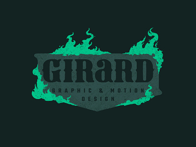 GIRARD branding flames illustration lettering logo