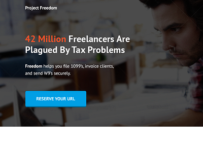 Project Freedom (for Fintech Hackathon) button color fabio freelance home homepage landing ui web
