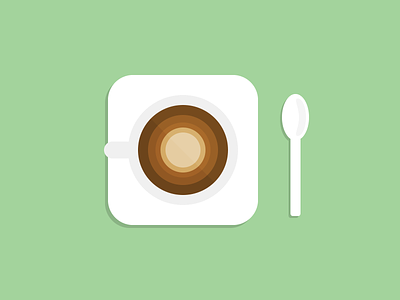Espresso caffeine coffee espresso flat icon shadow spoon