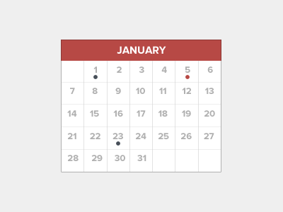 Mini Calendar & Full Calendar app calendar dates event flat web
