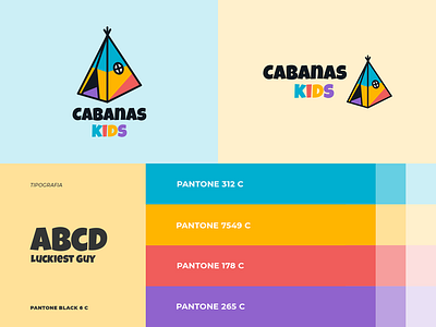 Cabanas Kids branding children colorful design kids logo logotipo logotype logotype design logotype designer pantone tent visual branding visual identity