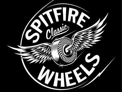 Flying Classic for Spitfire Wheels logo skateboard graphics