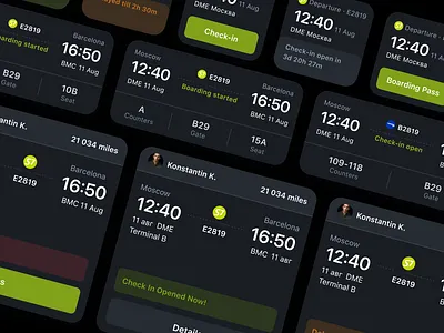 iOS 14 Widget in Dark Mode application flight flight status ios14icons mobile mobile ui travel ux widget