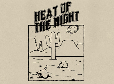 Heat of the Night desert graphic design grit ipad procreate skull texture typography