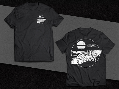 Jax Beach Tee badge black design dribbble graphic design illustration logo tee shit type