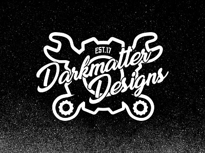 Darkmatter Designs adobe badge black branding design dribbble font graphic design grit illustration lettering logo shot texture typography white