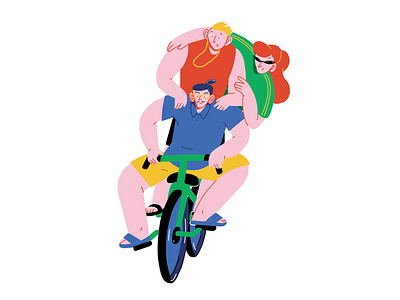 Bike Pulling bicycles bikes illustration