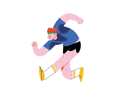 Mid Day Runner illustration running sweat