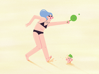The matkot player beach illustration matkot sand sport