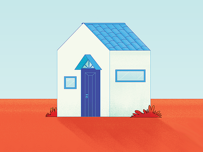 Tiny home blue house illustration roof