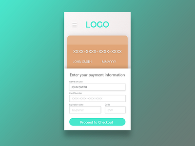 Daily UI #02 Credit Card Checkout