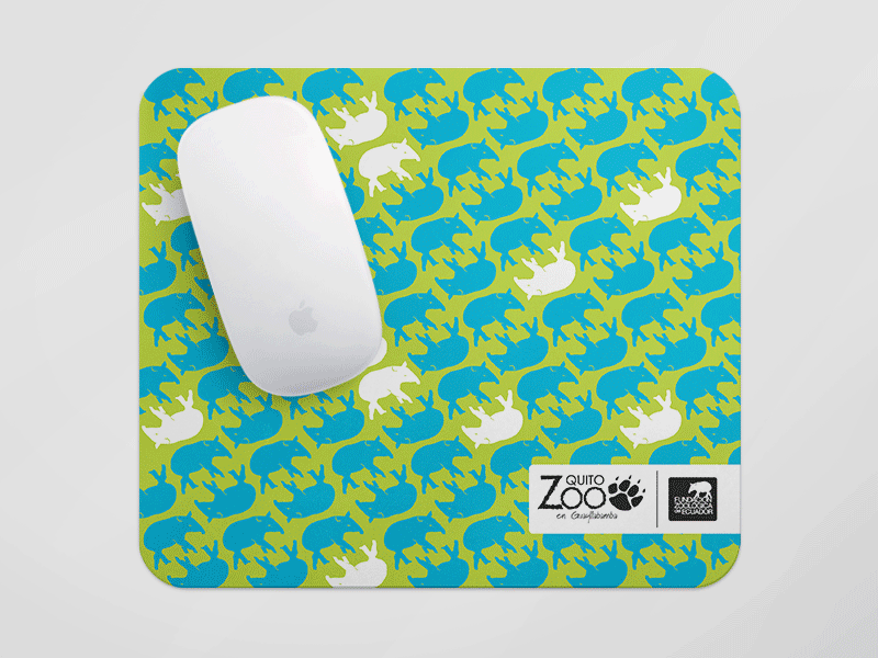 Tapir mouse pad animal color design illustration pattern product vector zoo