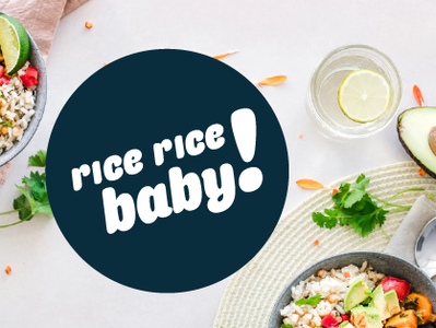 Rice Rice Baby! Logo art direction branding design flat food identity illustrator logo menu passion project restaurant branding restaurant logo restaurant menu typography vector