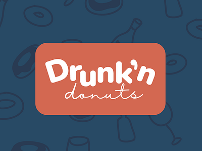 Drunk'n Donuts Logo art direction branding design donut flat food food truck graphic design identity illustraion illustrator logo passion project pattern print restaurant branding typography vector wacom wacom tablet