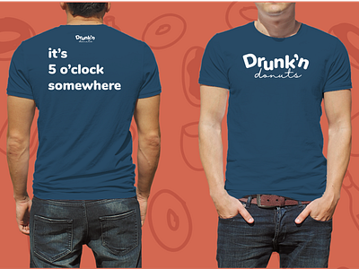 Drunk'n Donuts Shirts art direction branding design donut drawing tablet flat food food truck graphic design identity illustration illustrator logo passion project pattern restaurant branding tshirt typography vector wacom