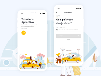 Mobile App - Vlapp app brazil design illustration taxi travel app turism ui ux yellow