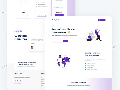 Landing Page - Veloz VPN brazil design illustration landing page purple ui ux vpn website