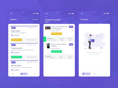 Mobile App - Separador 2019 trends app brazil design gradient illustration order purchase purple requests typography ui ux
