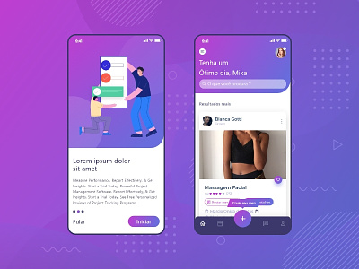 Mobile App - AesCare 2019 trends app brazil design gradient illustration medical medical care minimal purple ui ux vector