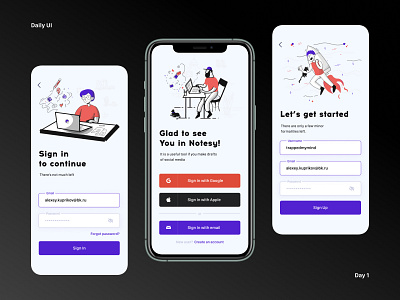 Sign Up | Daily UI | Day 1 app concept daily daily 100 challenge dailyui design figma illustration registration sign in signup ui ux
