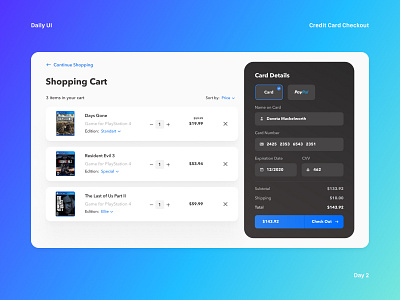Credit Card Checkout | Daily UI | Day 2 concept daily 100 daily 100 challenge dailyui design figma illustration ui ux web