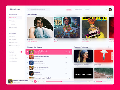 Music Player App Concept albums app branding concept dayliui design desktop figma interface ui ux web