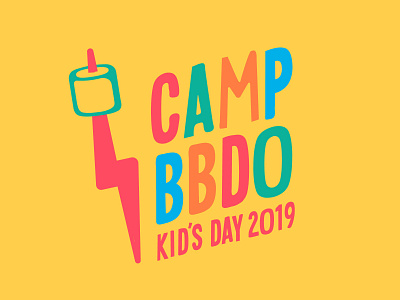 Energy Kid's Day 2019 camp design illustration kids lightning bolt logo marshmallow typography