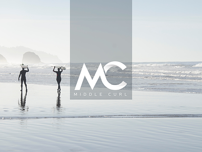 Middle Curl branding identity logo simple surf