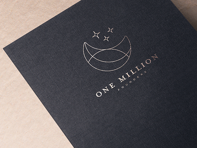 One million founders branding gold identity illustration logo