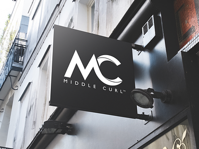 Logo for new fashion brand Middle Curl. brand identity branding graphic design logo logo designer retail signage surf