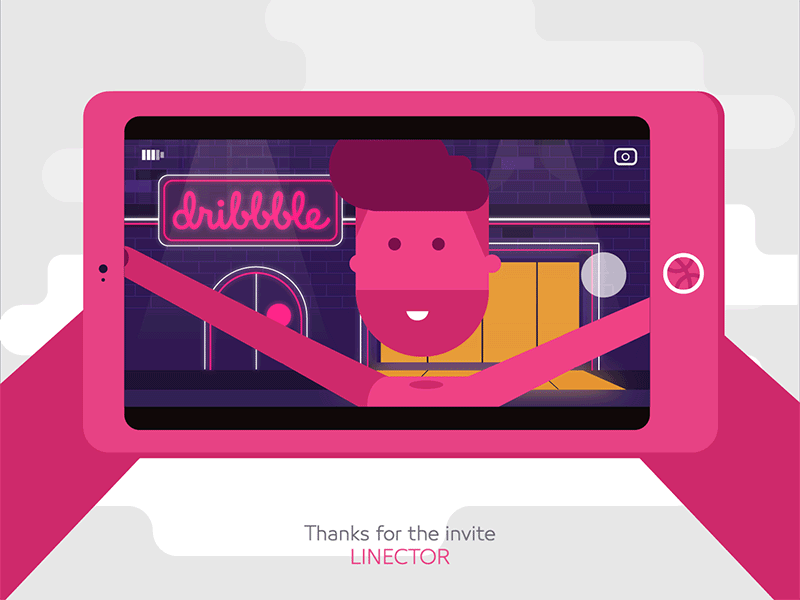 Hello Dribbble! dribbble flat hello motion shot